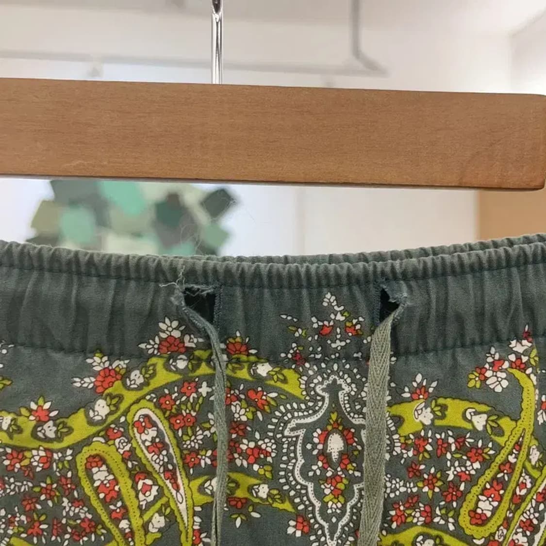 빈티지 보헤미안 모리 페이즐리 패턴 미디 롱스커트 33인치 C07950 상품이미지5