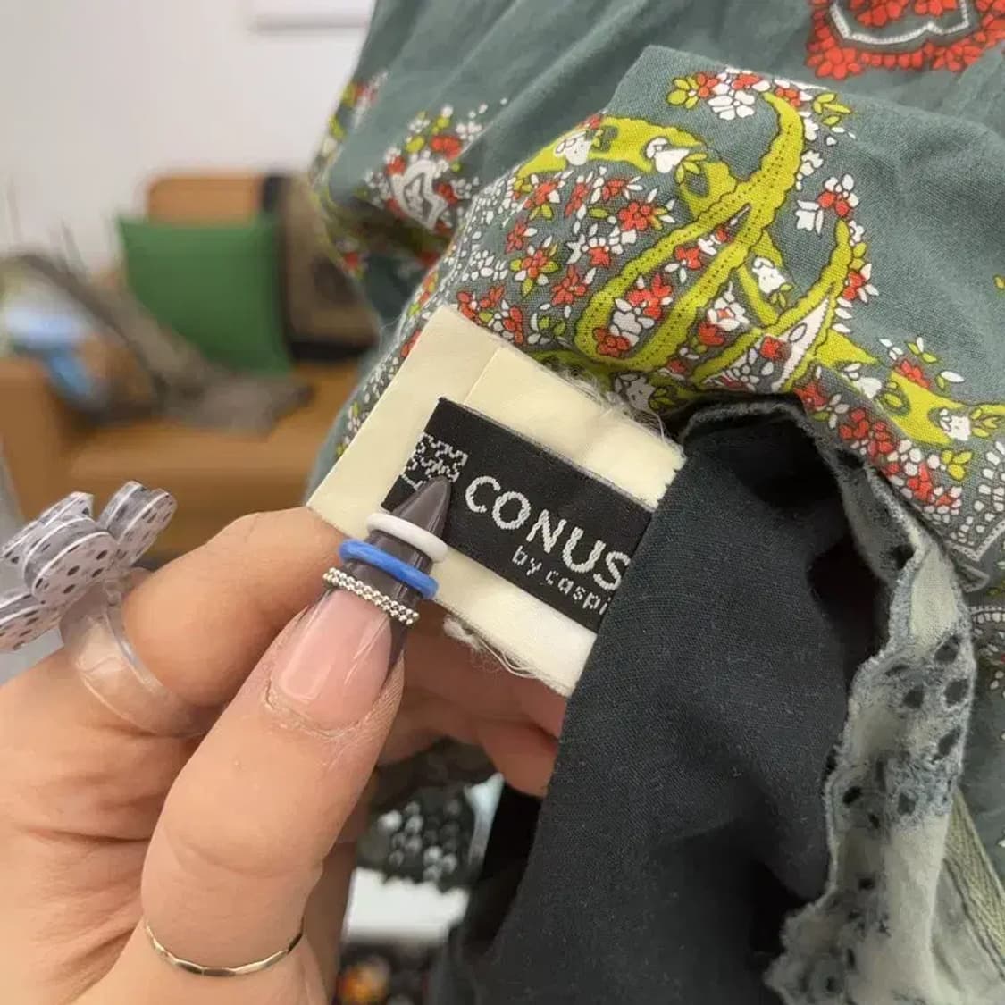 빈티지 보헤미안 모리 페이즐리 패턴 미디 롱스커트 33인치 C07950 상품이미지6