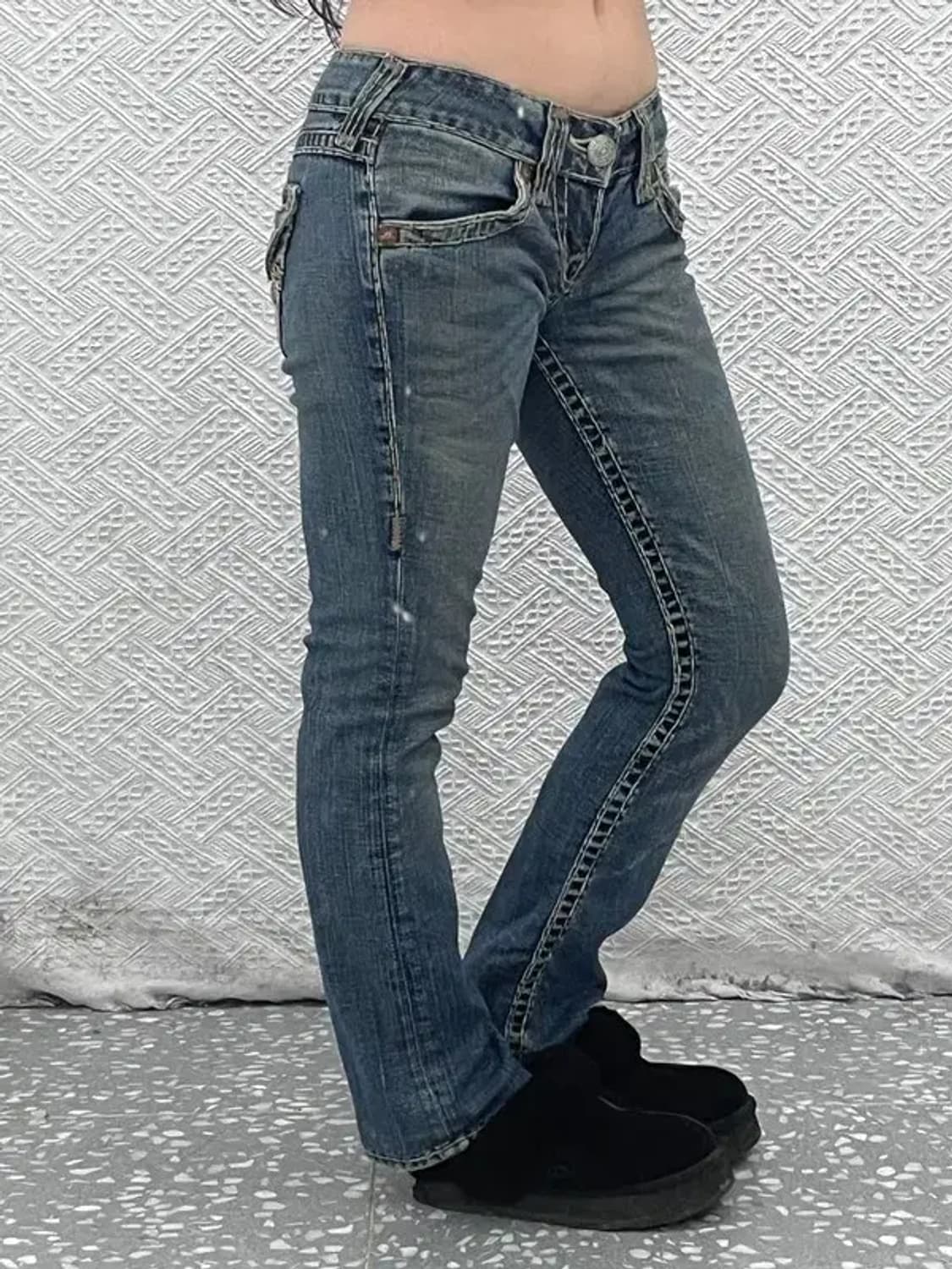 트루릴리젼 빌리슈퍼티 Y2K 로우라이즈 데님팬츠 27인치 C07978 상품이미지2