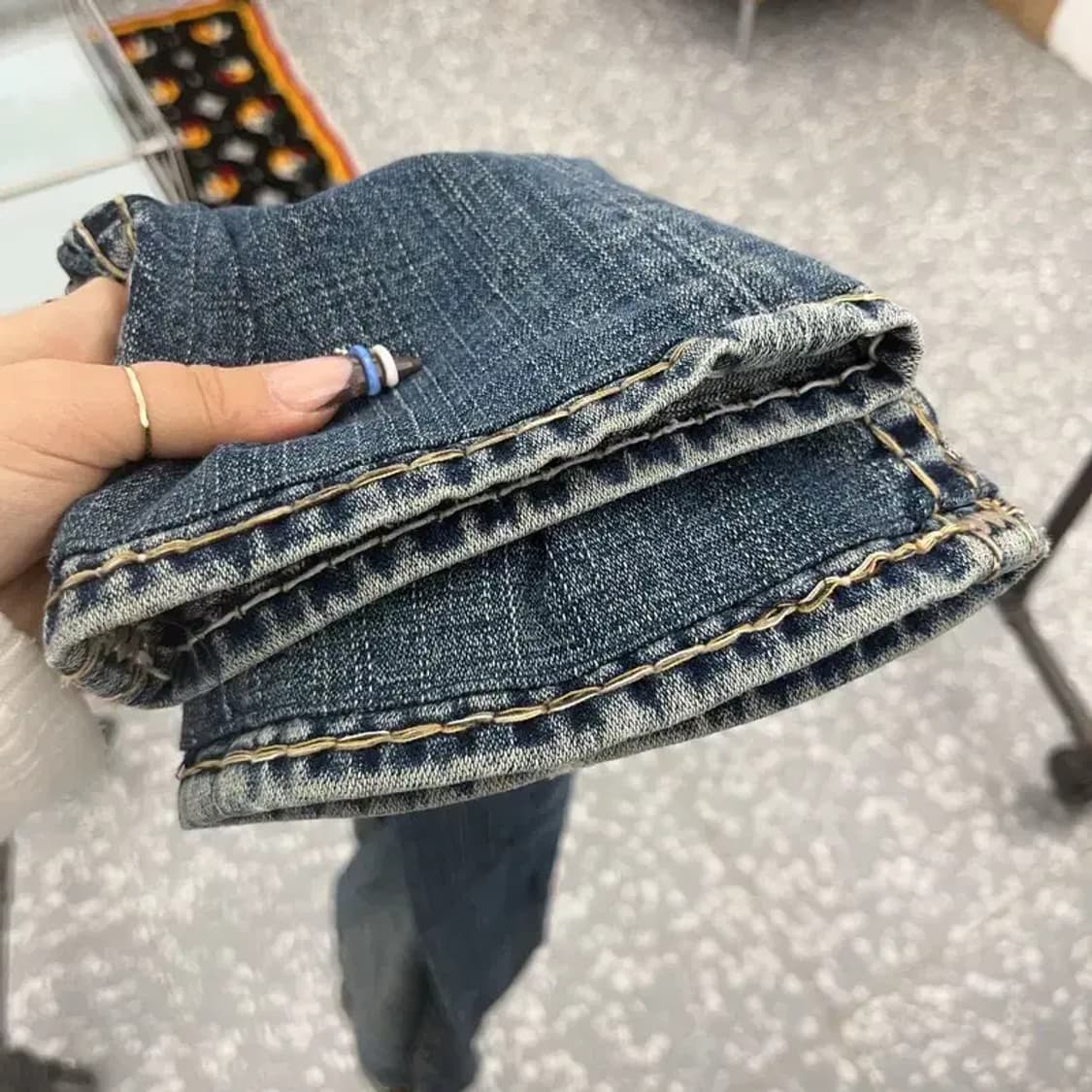 트루릴리젼 빌리슈퍼티 Y2K 로우라이즈 데님팬츠 27인치 C07978 상품이미지8