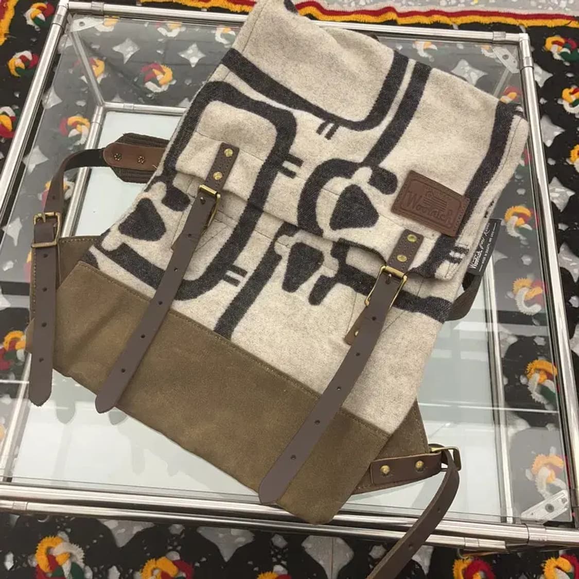 울리치 히피 보헤미안 유니크 기하학 패턴 크림 백팩 C07988 상품이미지3