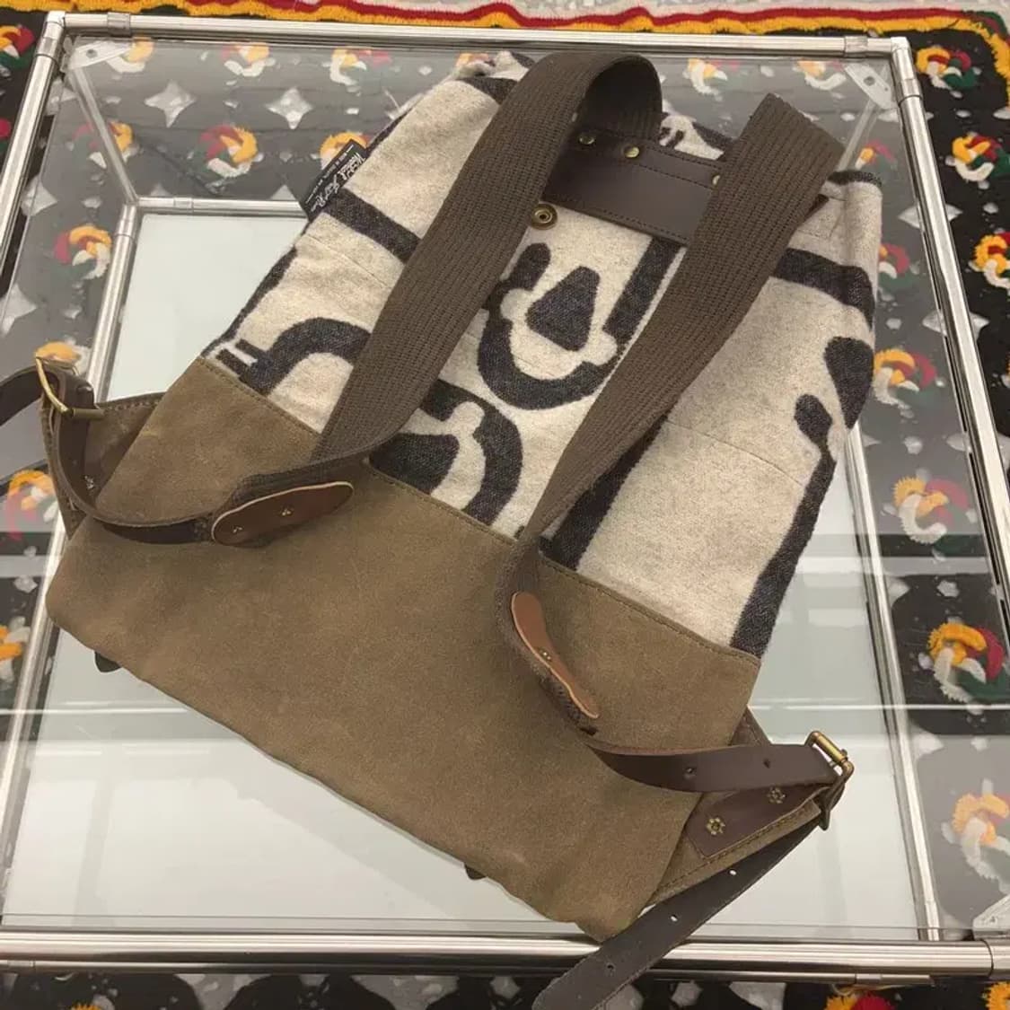 울리치 히피 보헤미안 유니크 기하학 패턴 크림 백팩 C07988 상품이미지4