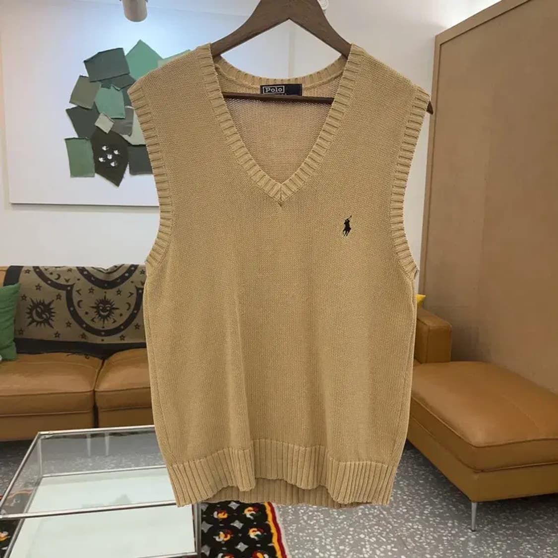 폴로 랄프로렌 빈티지 모던 캐주얼 브이넥 니트 조끼 90 C07959 상품이미지3