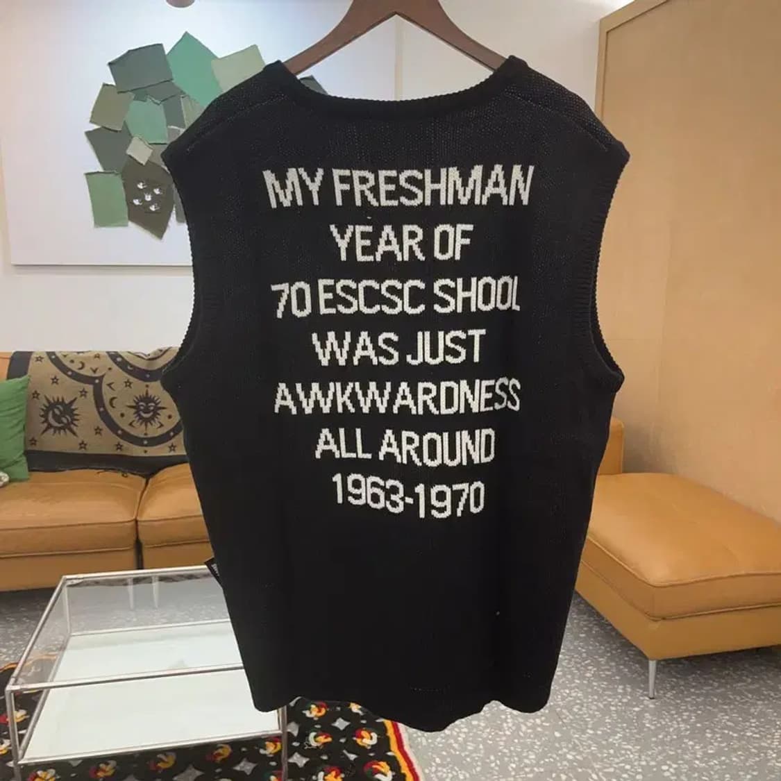 ESC스튜디오 스트릿 힙합 레터링 니트 조끼 베스트 105 C07960 상품이미지4