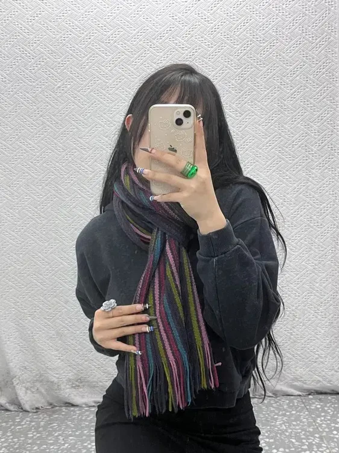 메트로시티 스트라이프 키치 멀티컬러 목도리 C07995 상품이미지1