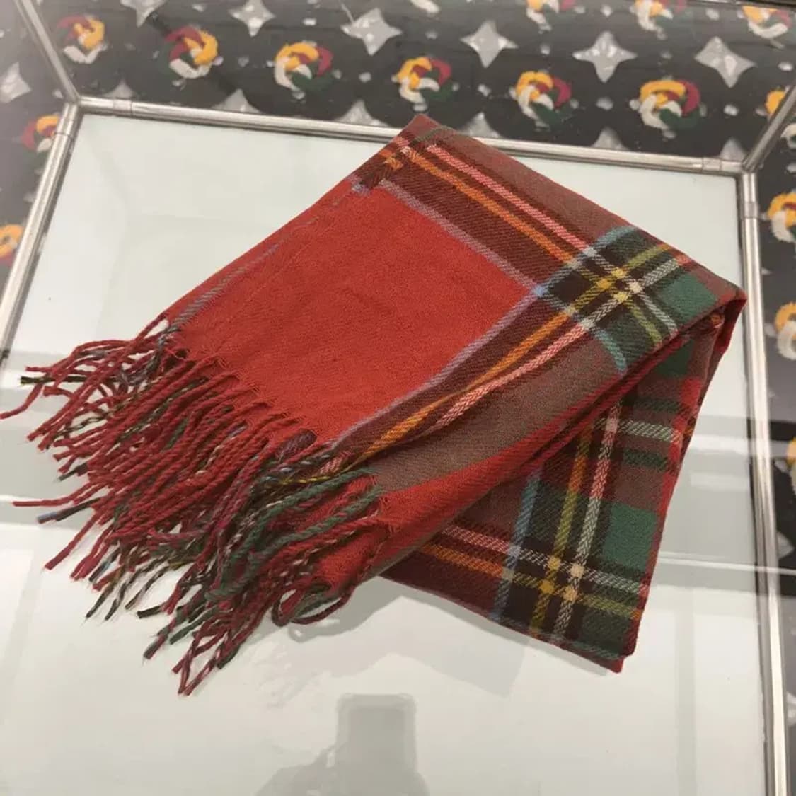 빈티지 폭닥 홀리데이 타탄체크 목도리 C07996 상품이미지3
