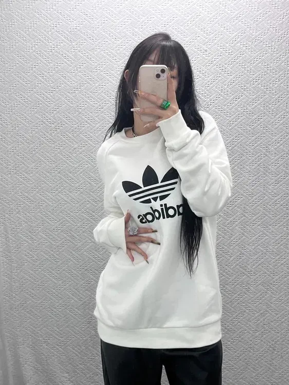 아디다스 빈티지 캐주얼 빅트레포일 크림 맨투맨 XL C08004 상품이미지1