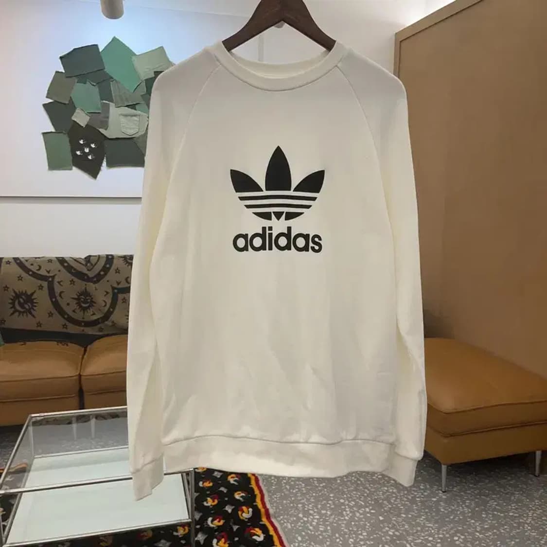 아디다스 빈티지 캐주얼 빅트레포일 크림 맨투맨 XL C08004 상품이미지3