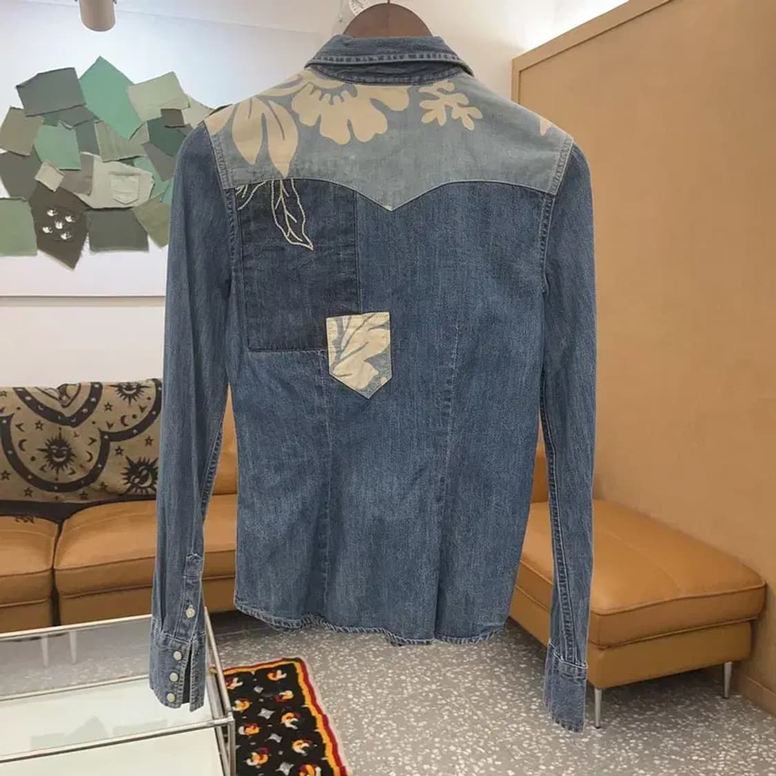 데님 앤 서플라이 웨스턴 컨트리 플라워 데님셔츠 S C08023 상품이미지4