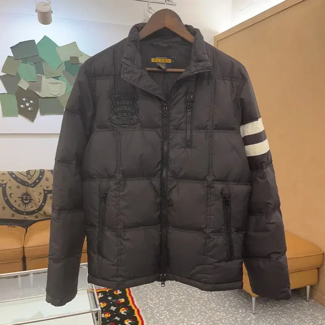 폴로 랄프로렌 럭비 올드스쿨 레트로 완장패치 패딩 S C08015 상품이미지3