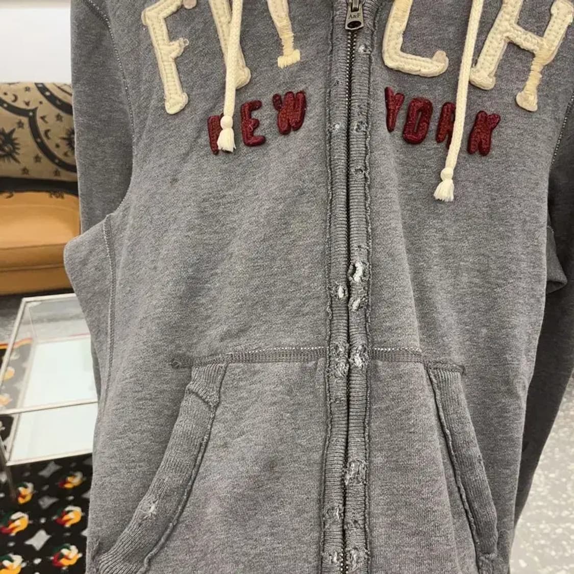 아베크롬비 빈티지 데미지 포인트 약기모 후드집업 XL C08012 상품이미지8