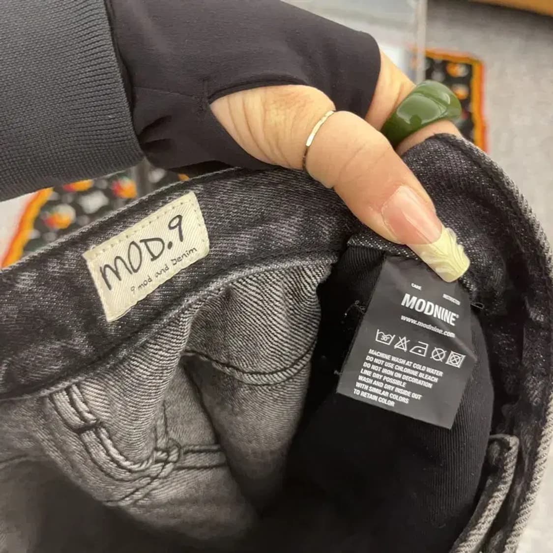 모드나인 빈티지 드레이프 워싱 데님팬츠 29인치 C08033 상품이미지6