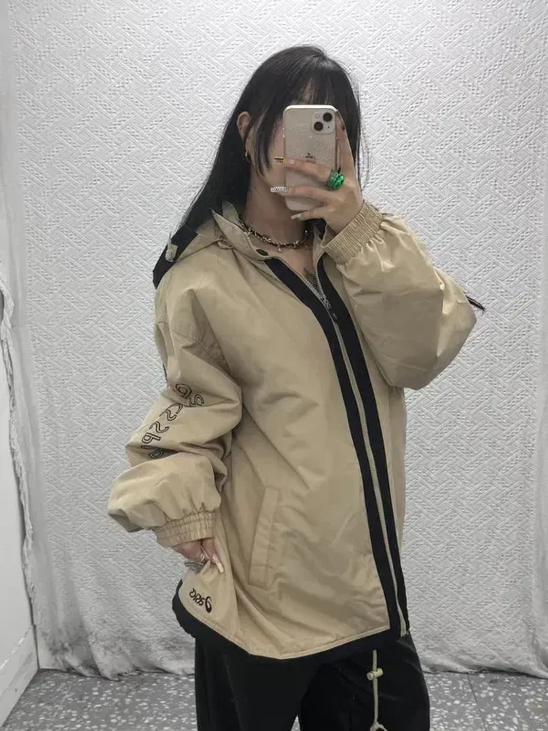 아식스 올드스쿨 컨트리 베이지 퀄팅 누빔 자켓 110 C08018 상품이미지2