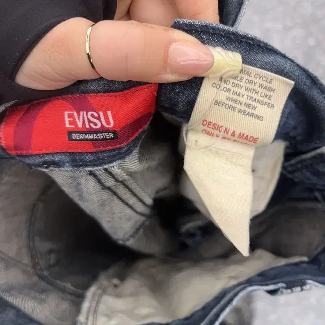 에비수 올드스쿨 희귀 호랑이자수 데미지 데님팬츠 32인치 C08028 상품이미지7