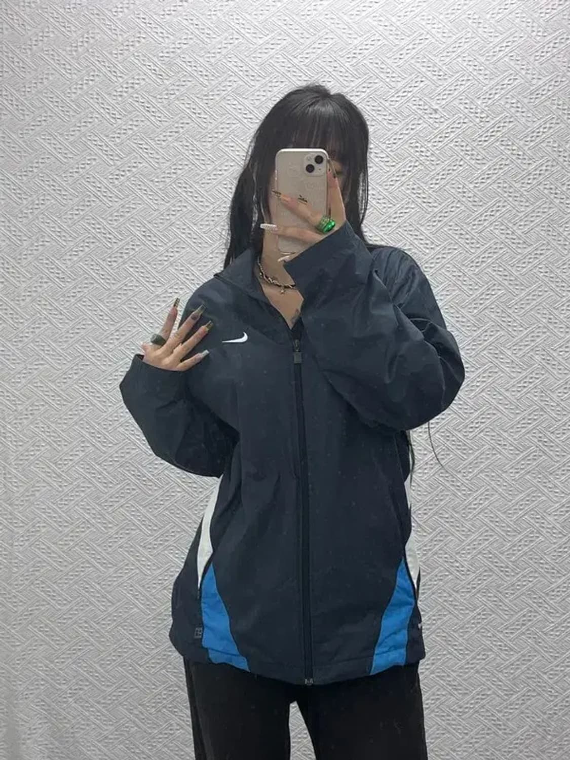 나이키 올드스쿨 레트로 00's 배색 바람막이 자켓 L C08044 상품이미지1