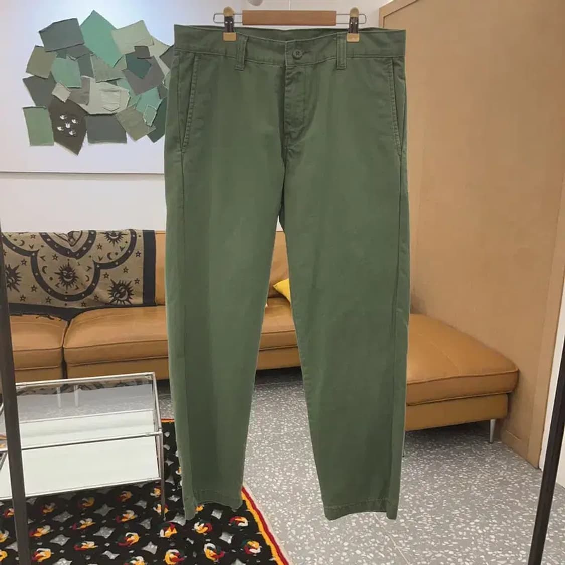칼하트 빈티지 올리브카키 면바지 코튼팬츠 31인치 C08069 상품이미지3