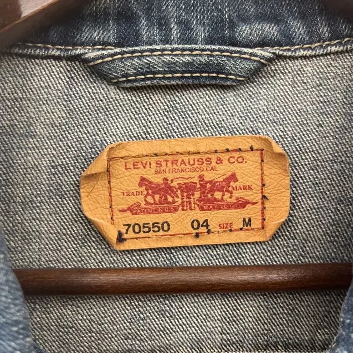 리바이스 70550 커스텀 유니크 크롭 데님 청자켓 M C08057 상품이미지5