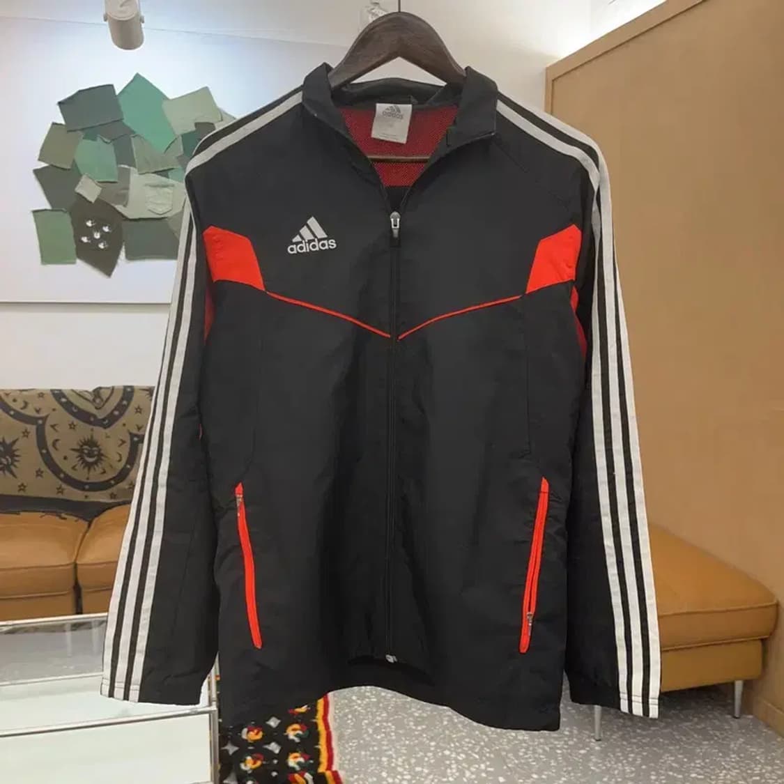 아디다스 Y2K 레트로 네온오렌지 배색 바람막이 자켓 95 C08051 상품이미지3
