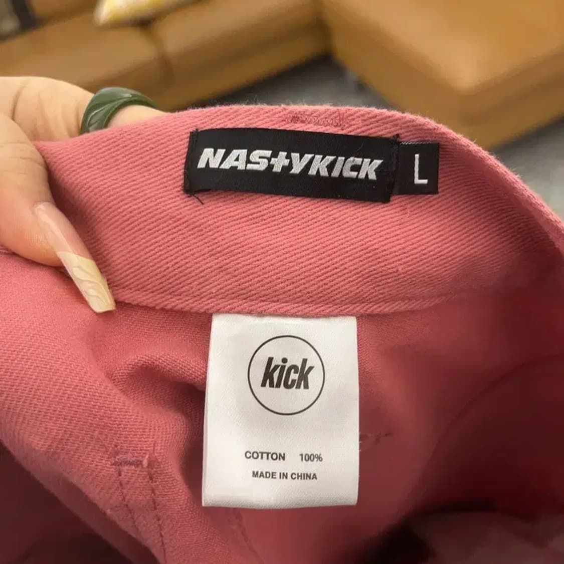 네스티킥 빈티지 스트릿 Y2K 핑크코랄 카고팬츠 L C08075 상품이미지5