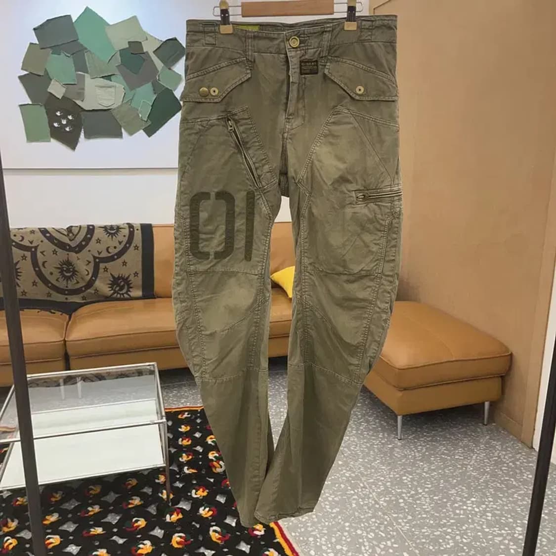 지스타 로우 아메카지 스트릿 말차카키 카고팬츠 29인치 C08076 상품이미지3