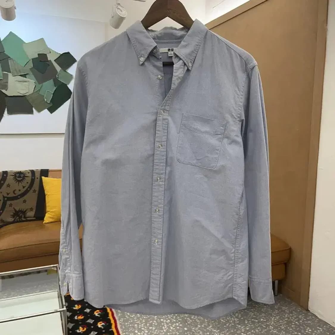 유니클로 빈티지 모던캐주얼 라이트블루 셔츠 L C08085 상품이미지3