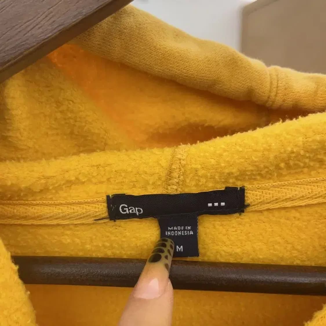 갭 빈티지 레트로 Y2K 옐로우 약기모 후드티 M C08093 상품이미지5