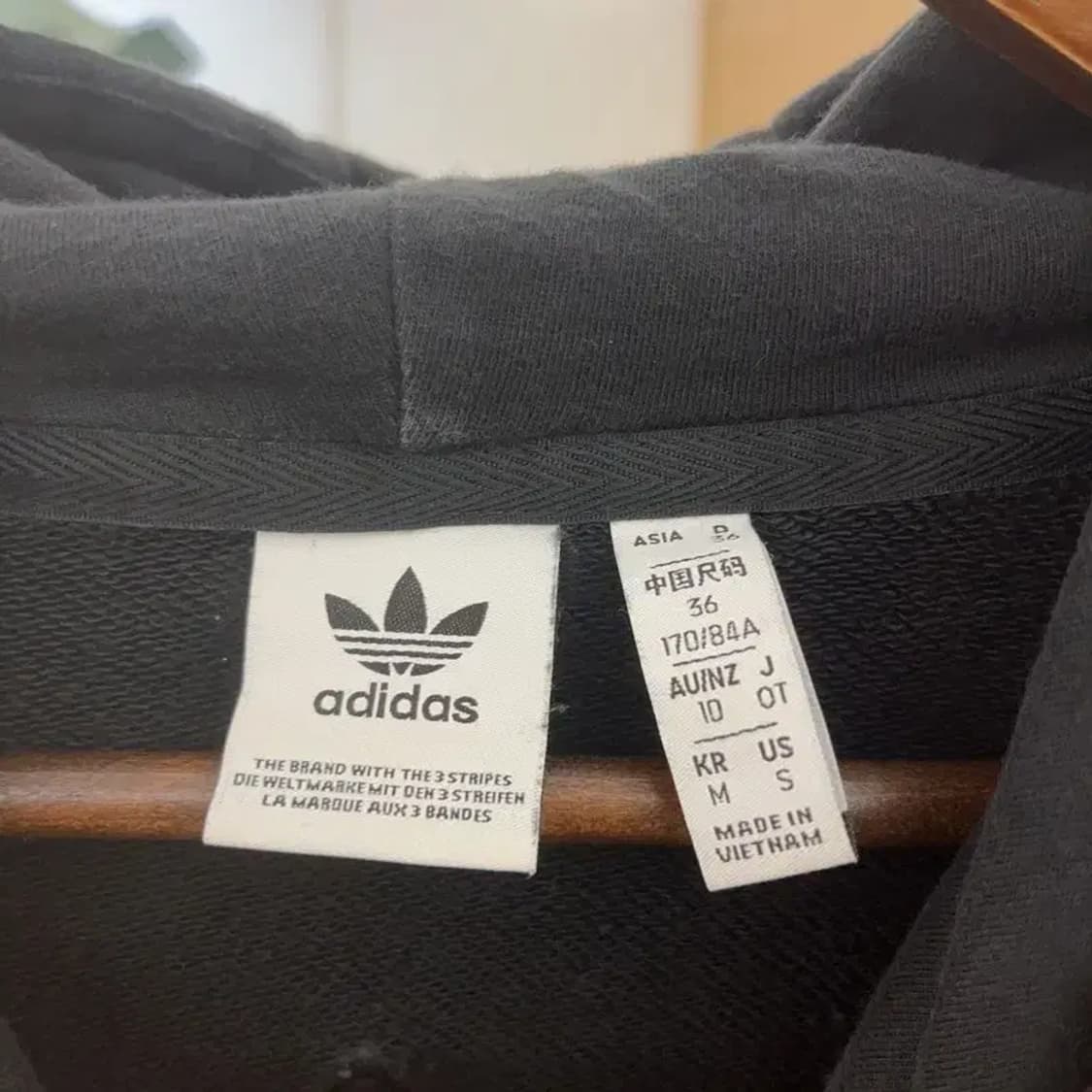 아디다스 키치 트라이컬러 백트레포일 크롭 후드티 M C08099 상품이미지5