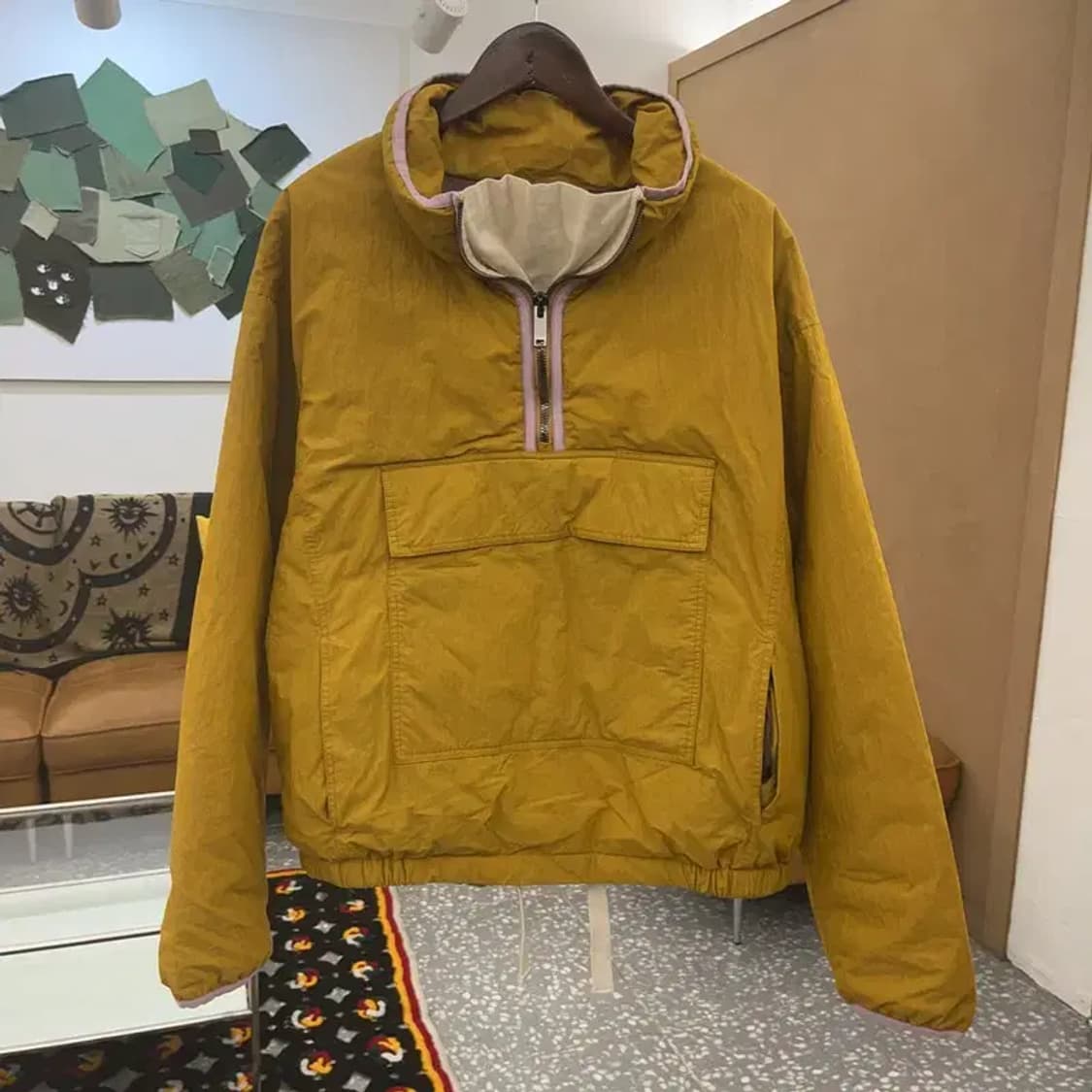 더 일마 빈티지 레트로 옐로우 덕다운 패딩 아노락 110 C08081 상품이미지3