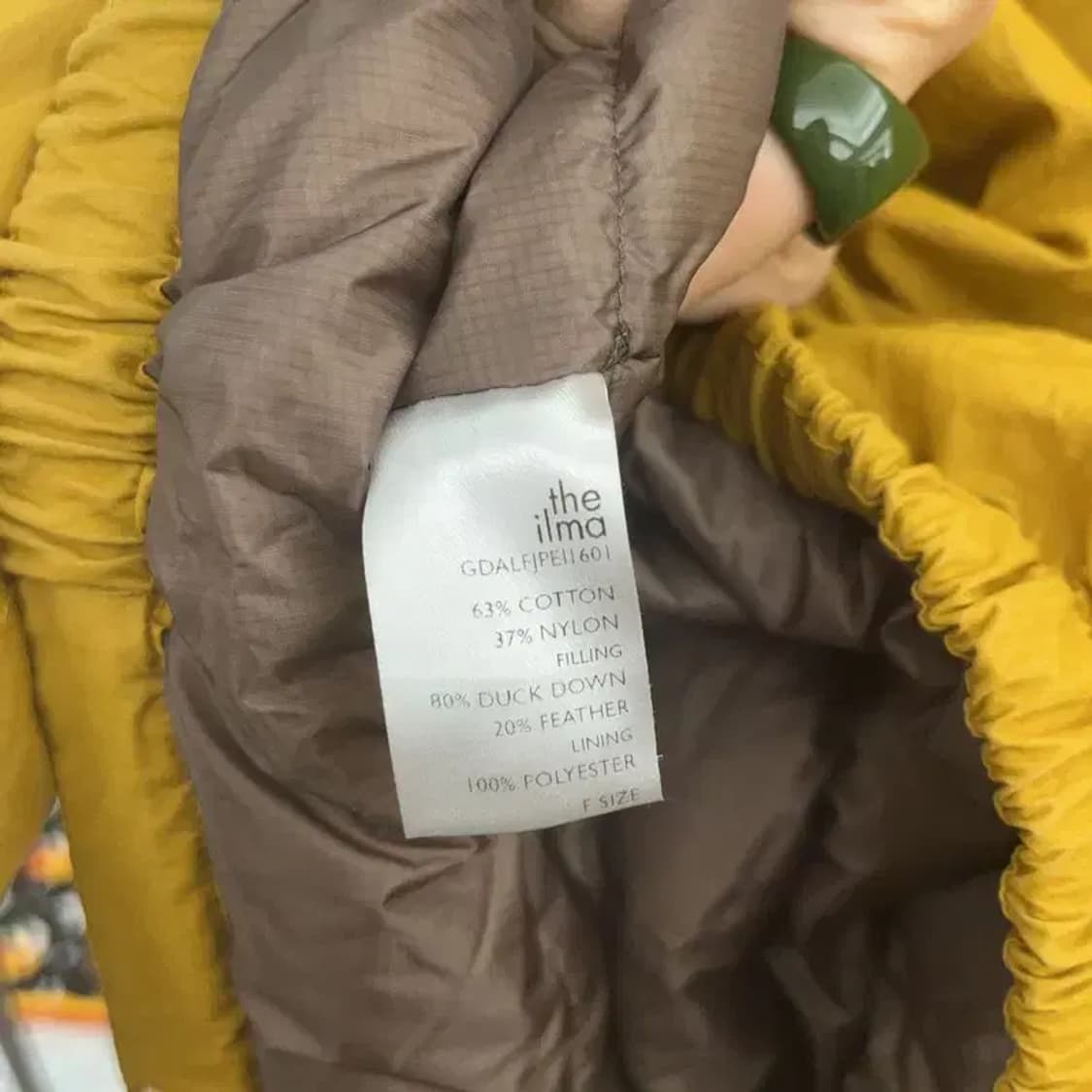 더 일마 빈티지 레트로 옐로우 덕다운 패딩 아노락 110 C08081 상품이미지6