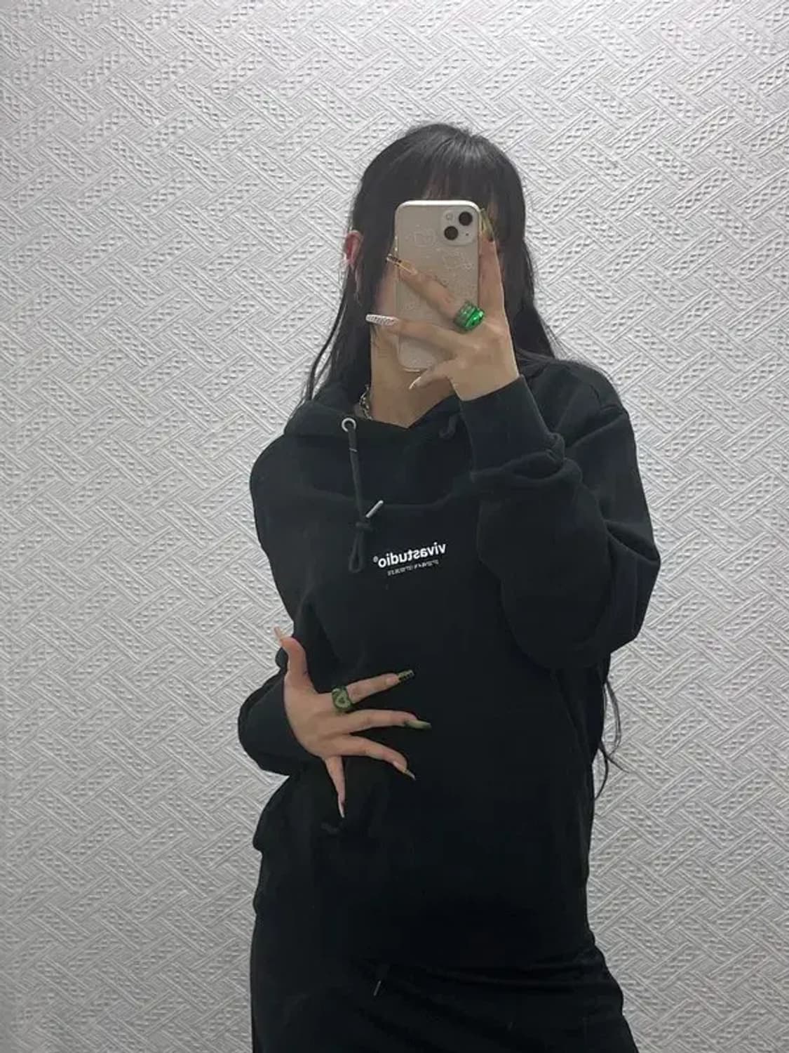 비바스튜디오 빈티지 캐주얼 프린팅로고 후드티 S C08095 상품이미지1