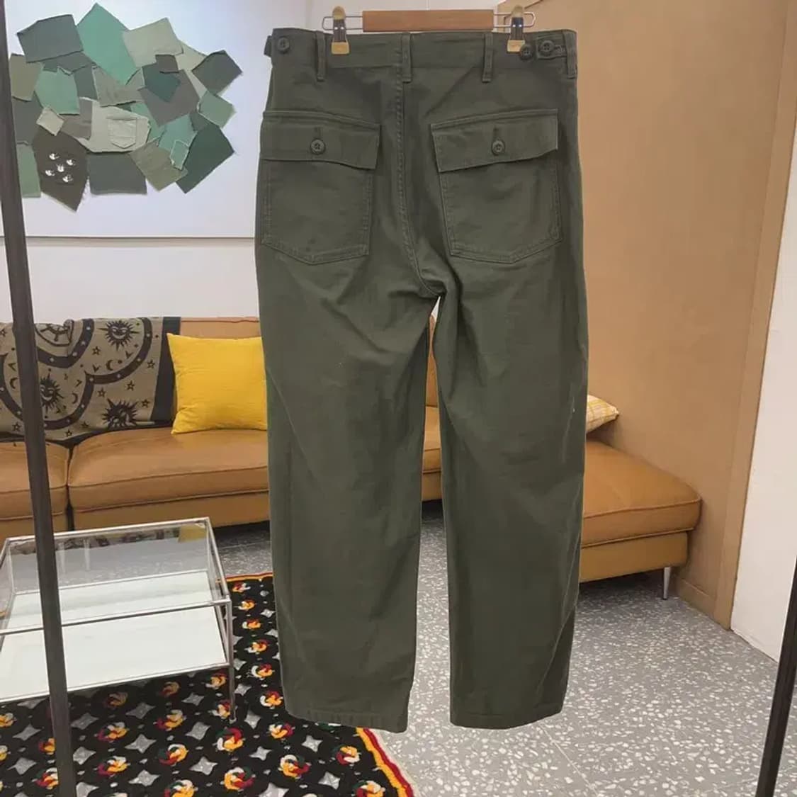 무신사스탠다드 캐주얼 비조 말차 딥카키 코튼팬츠 32인치 C08115 상품이미지4