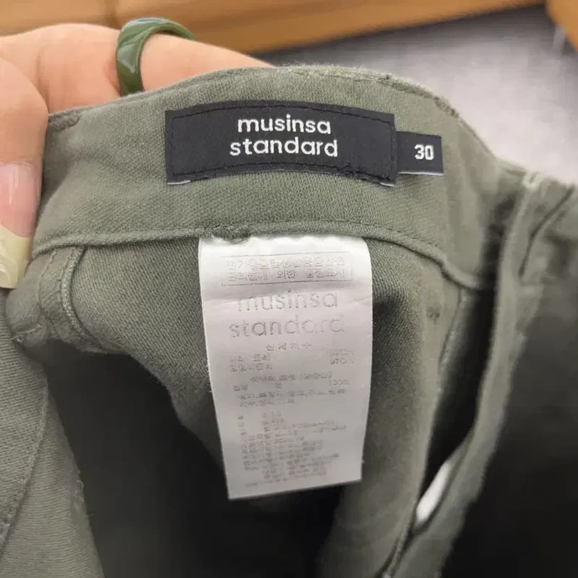 무신사스탠다드 캐주얼 비조 말차 딥카키 코튼팬츠 32인치 C08115 상품이미지5