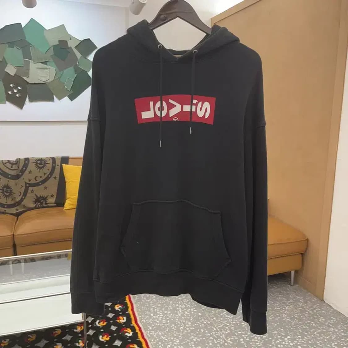 리바이스 캐주얼 레트로 빅로고 약기모 후드티 L C08096 상품이미지3