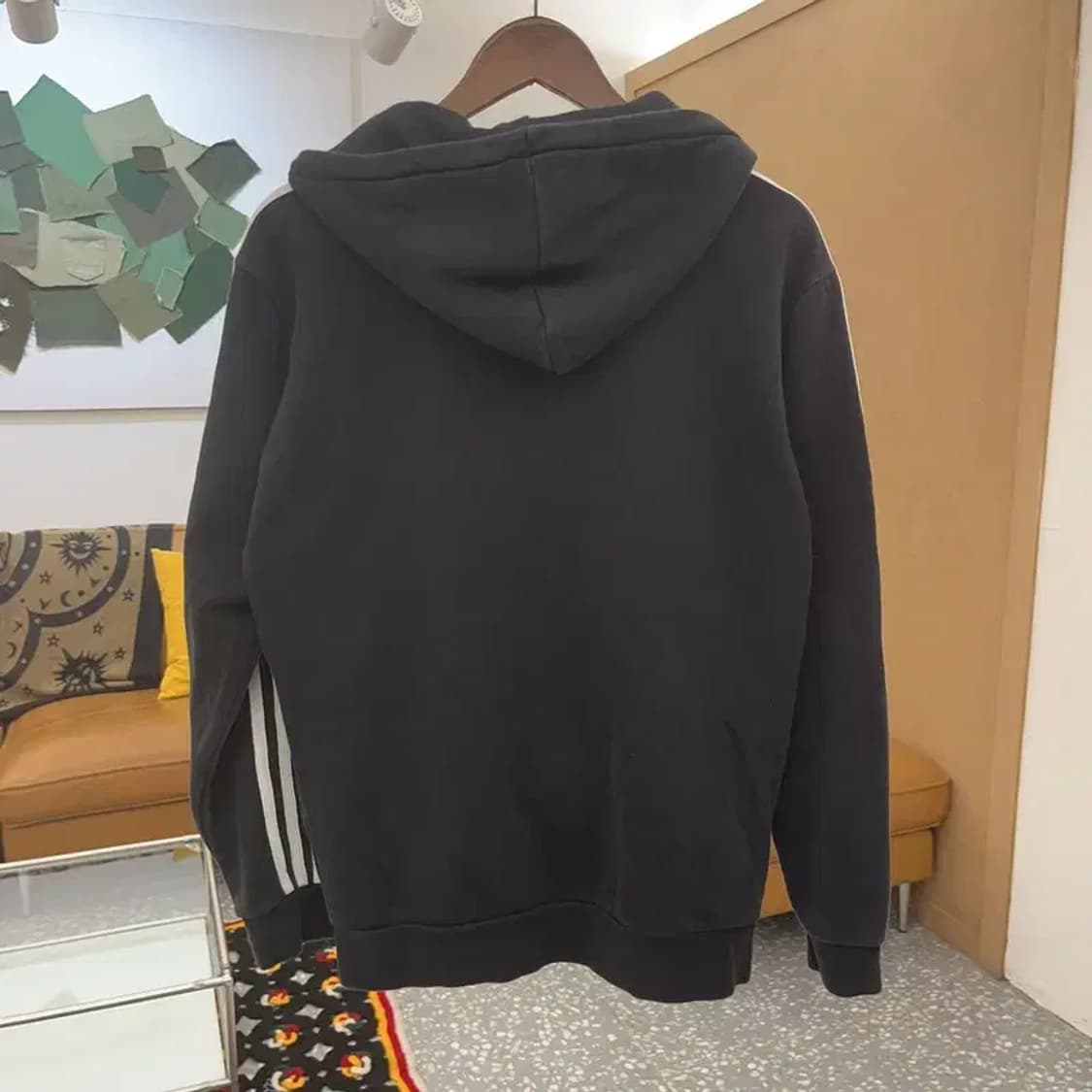 아디다스 올드스쿨 오리지널 삼선 약기모 반집업 후드티 XS C08097 상품이미지4