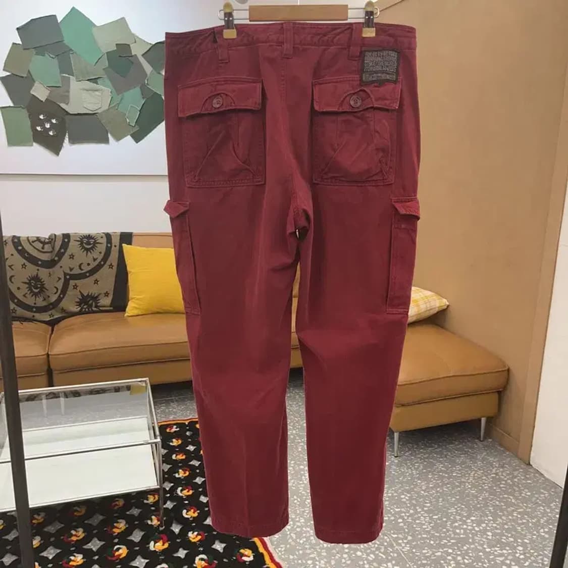 푸부 빈티지 레트로 버건디 와인 카고팬츠 35인치 C08117 상품이미지4