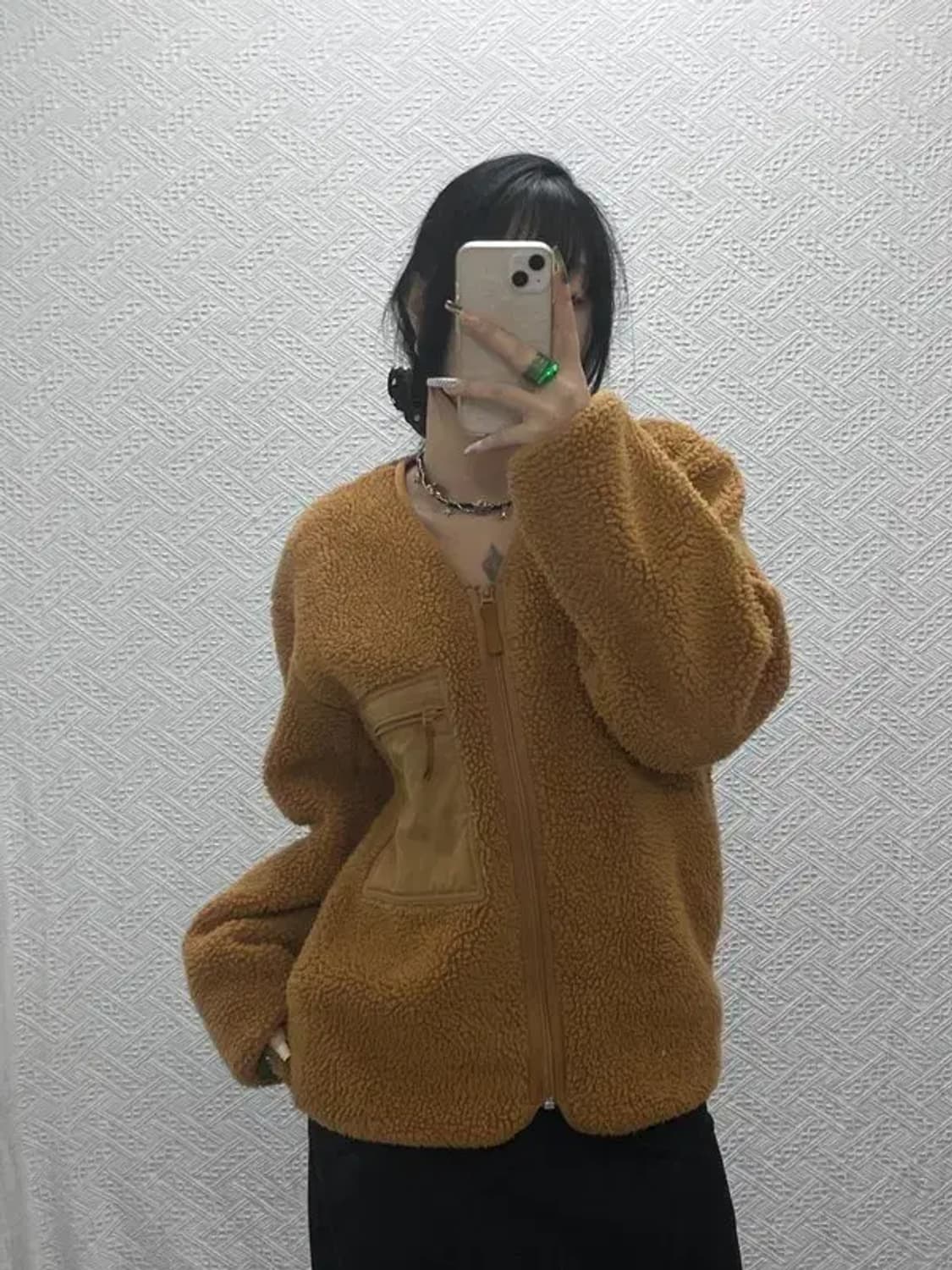 유니클로 U 빈티지 폭닥 뽀글이 후리스 자켓 M C08119 상품이미지1