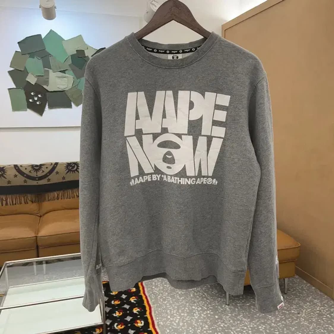 베이프 AAPE 빈티지 키치 빅로고 기모 맨투맨 L C08136 상품이미지3