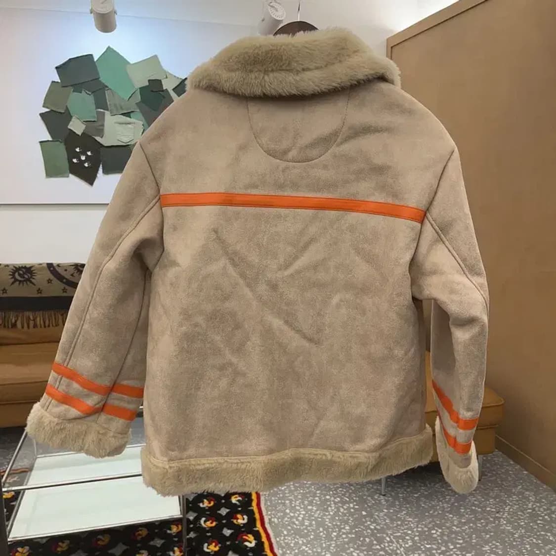 로맨틱 크라운 Y2K 키치 오렌지배색 무스탕 자켓 M C08139 상품이미지4