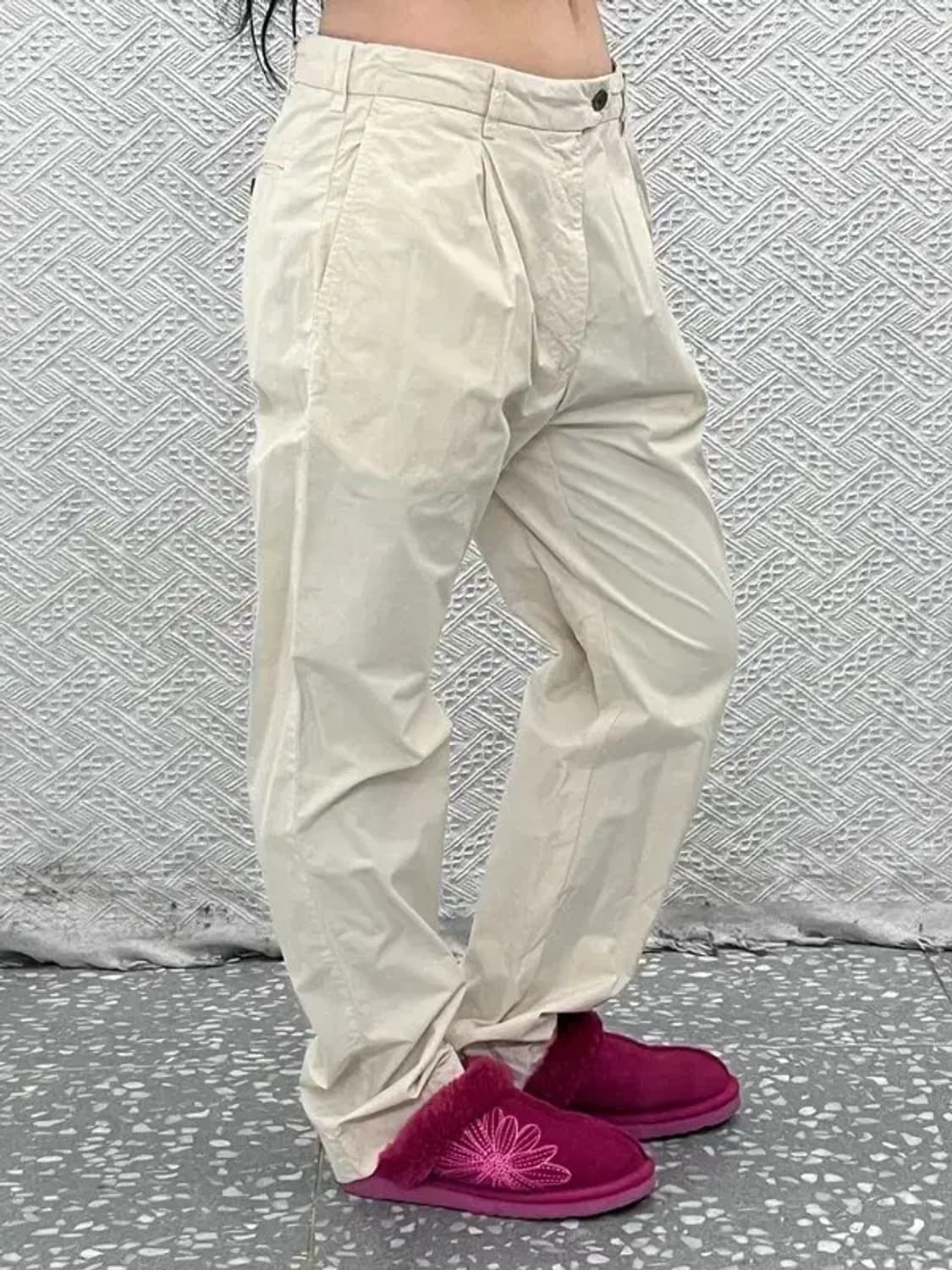 씨피컴퍼니 빈티지 크림아이보리 코튼팬츠 면바지 86 C08146 상품이미지1