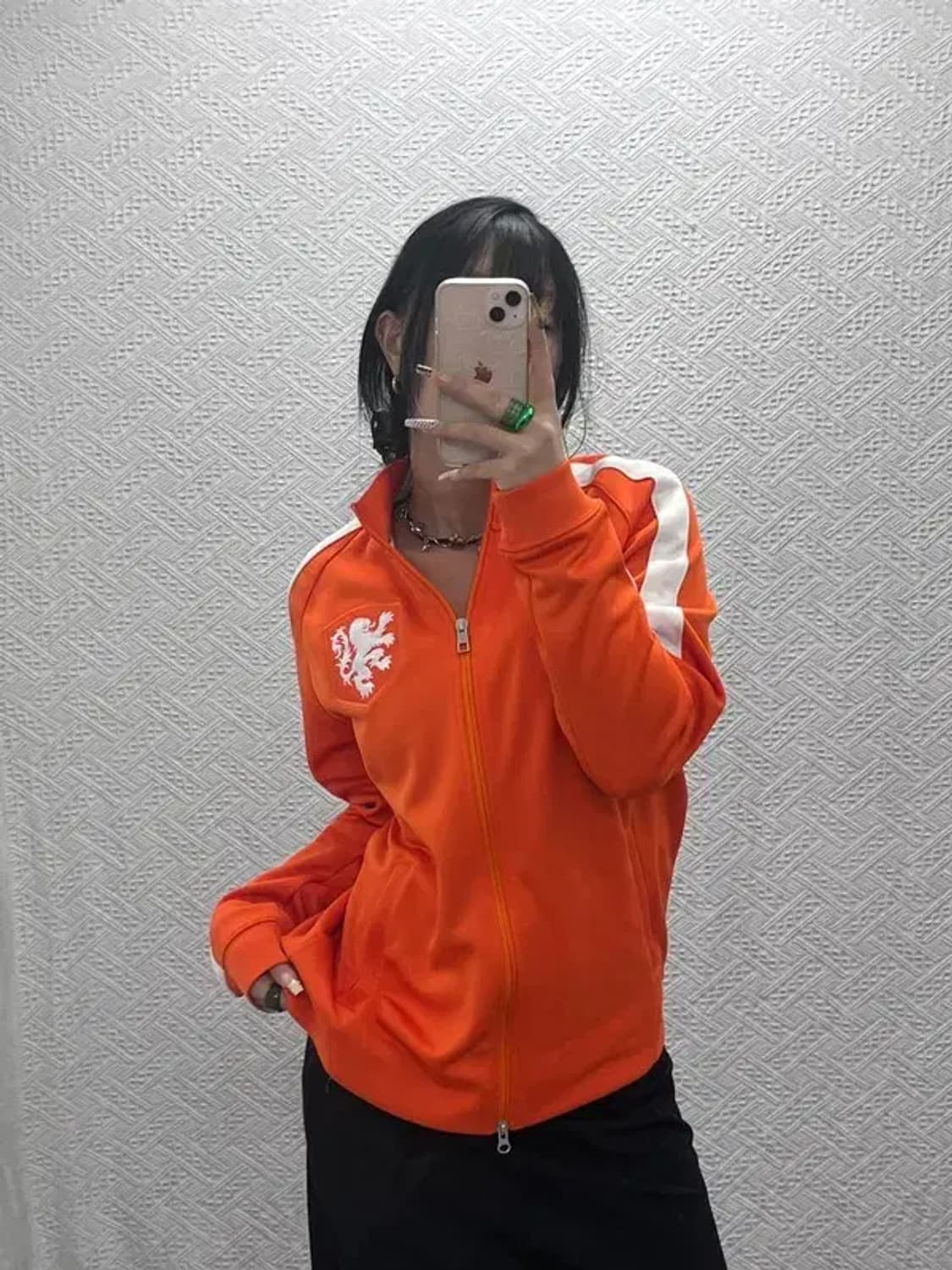 나이키 네덜란드 13-14 국대 Y2K 오렌지 져지 집업 L C08126 상품이미지2