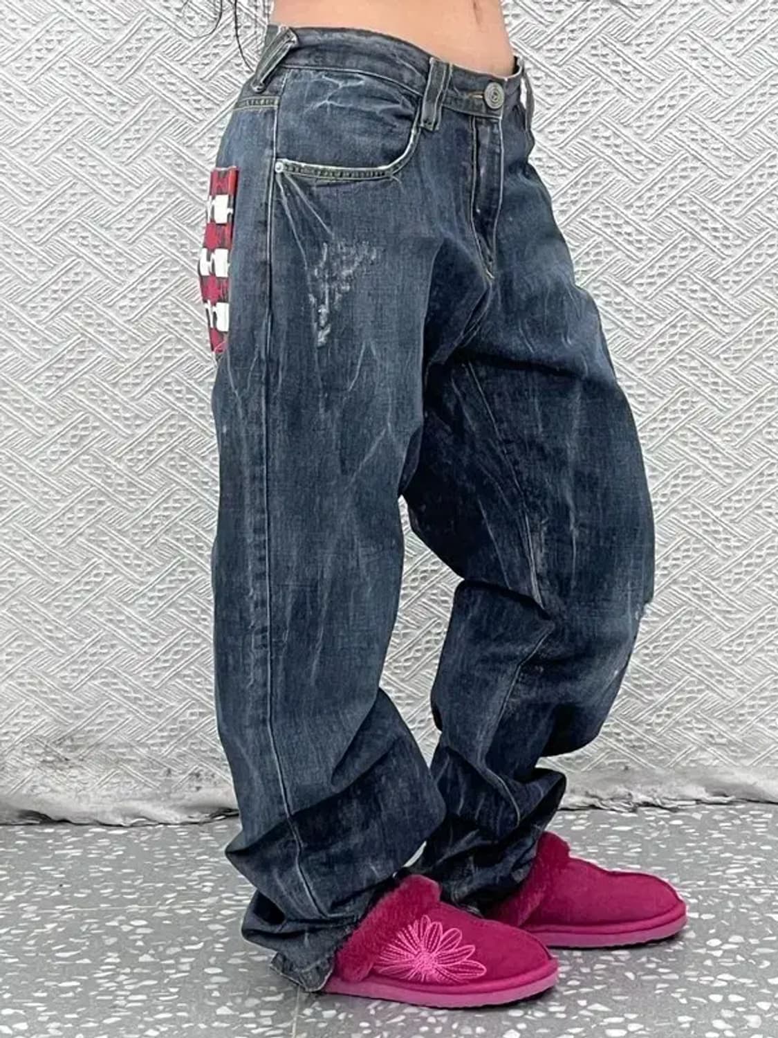 에비수 올드스쿨 포켓 키치 프린팅 데님팬츠 36인치 C08151 상품이미지2