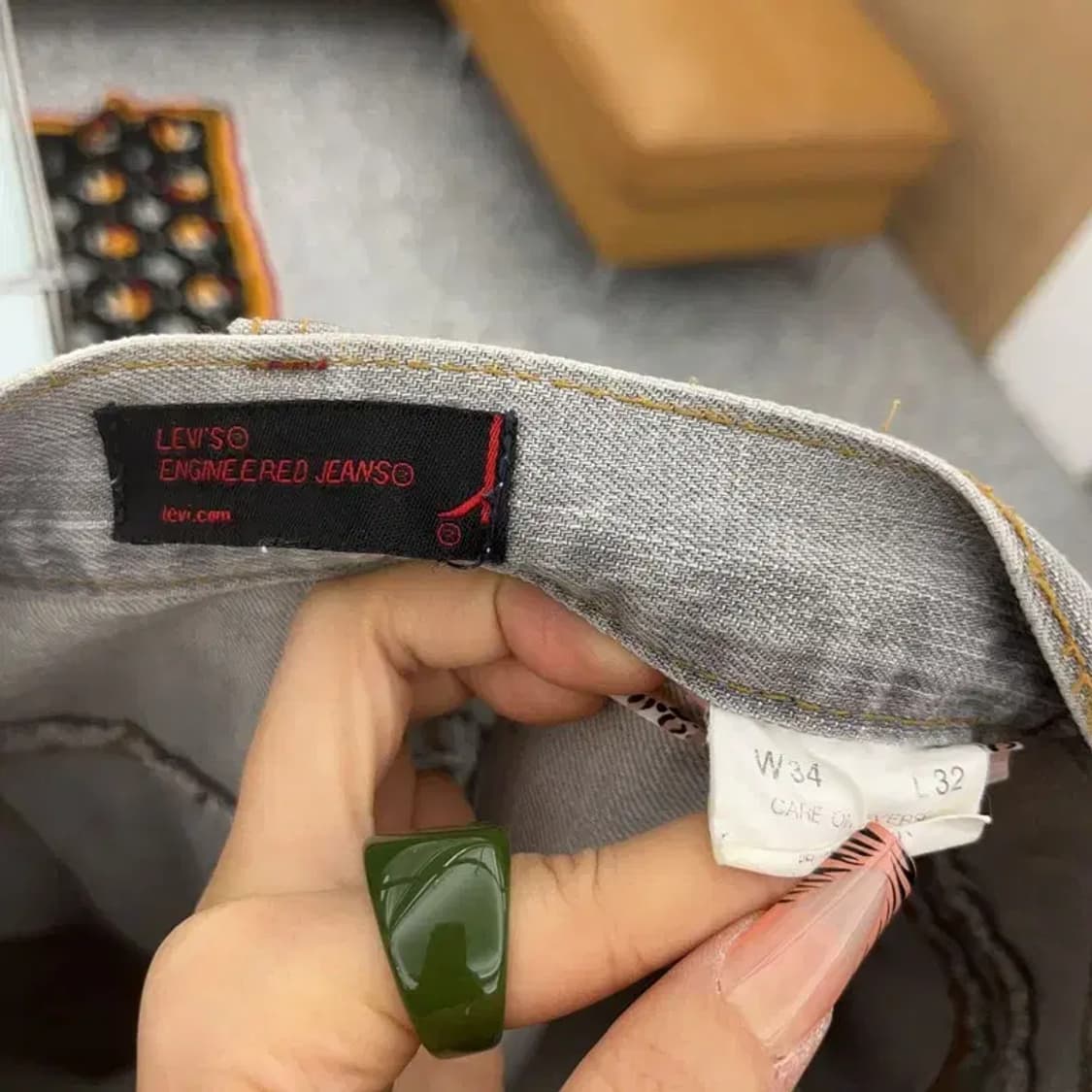 리바이스 엔지니어드진 빈티지 라인 워싱 데님팬츠 34인치 C08156 상품이미지6
