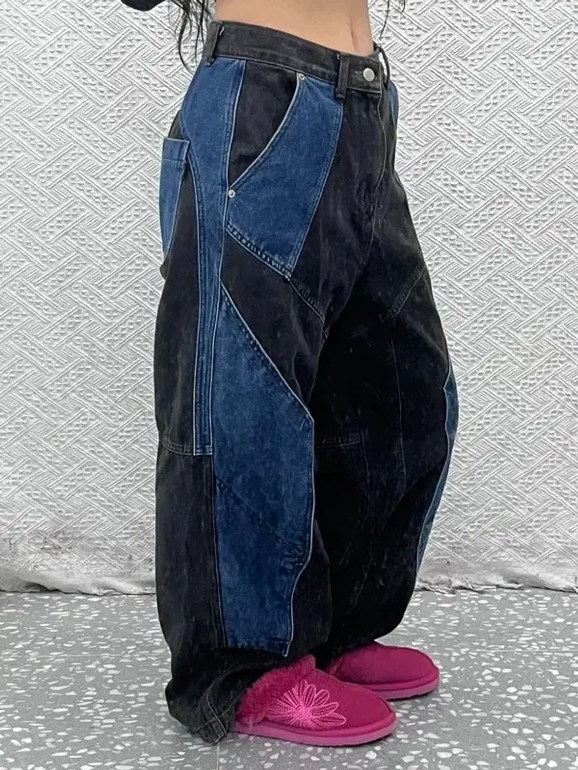 꼼파뇨 빈티지 스트릿 절개 패치워크 데님팬츠 S C08157 상품이미지1