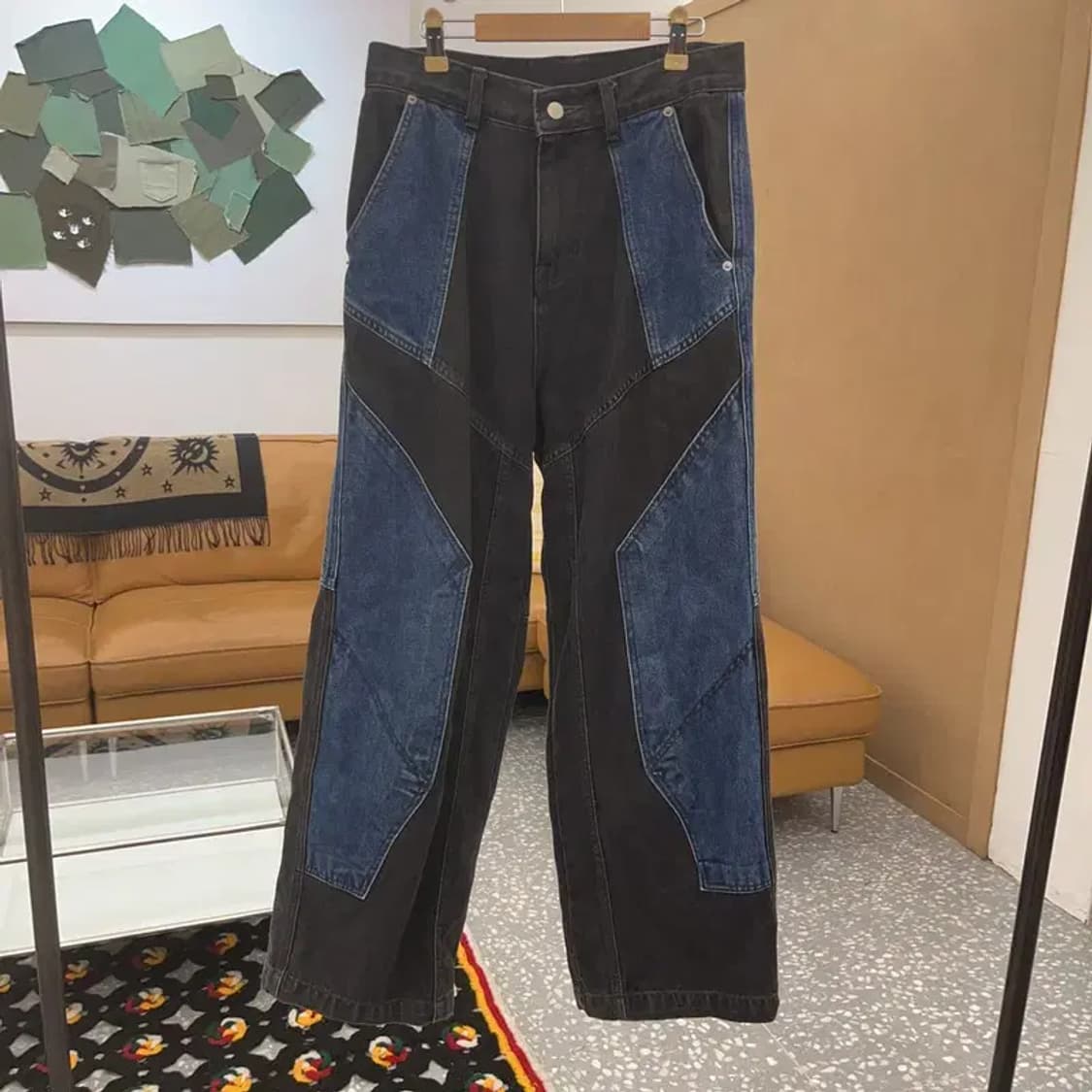 꼼파뇨 빈티지 스트릿 절개 패치워크 데님팬츠 S C08157 상품이미지3