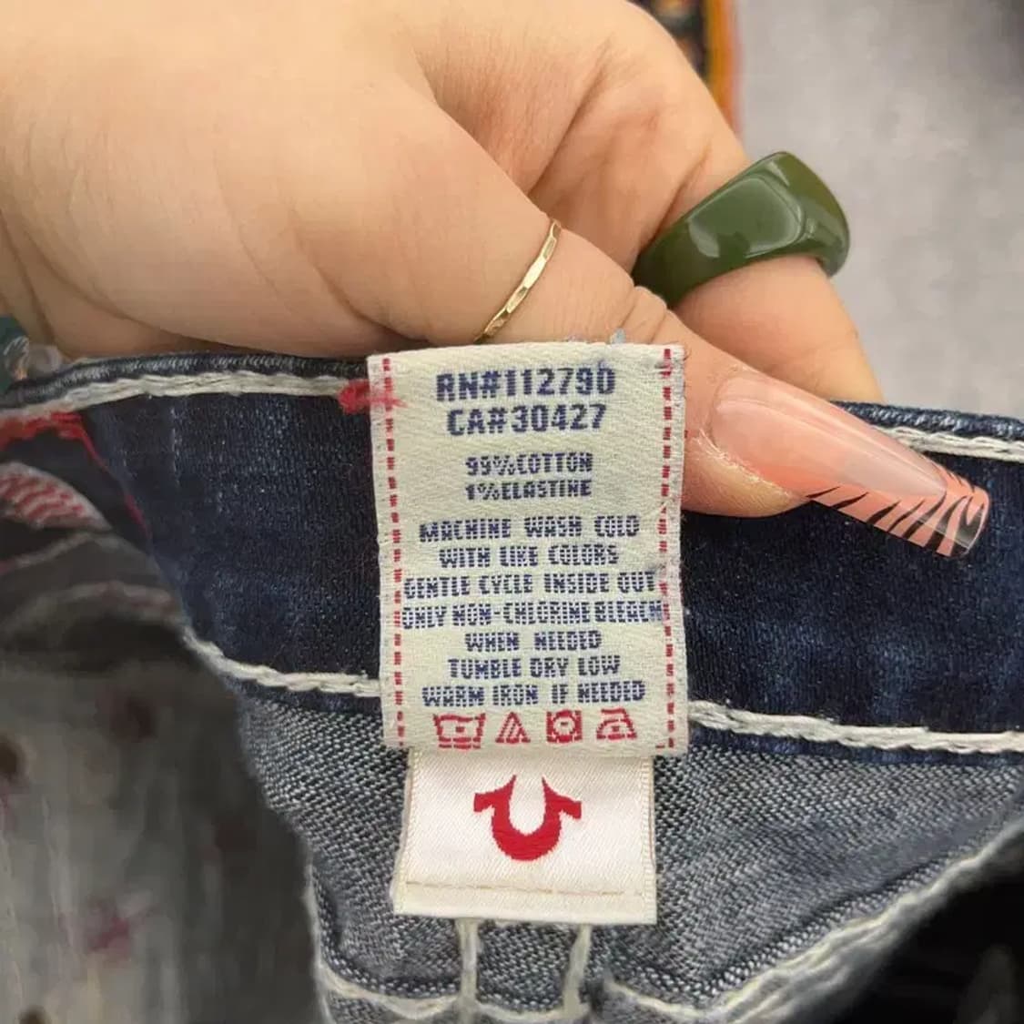 트루릴리전 빌리슈퍼티 Y2K 스티치 데님팬츠 24인치 C08148 상품이미지7