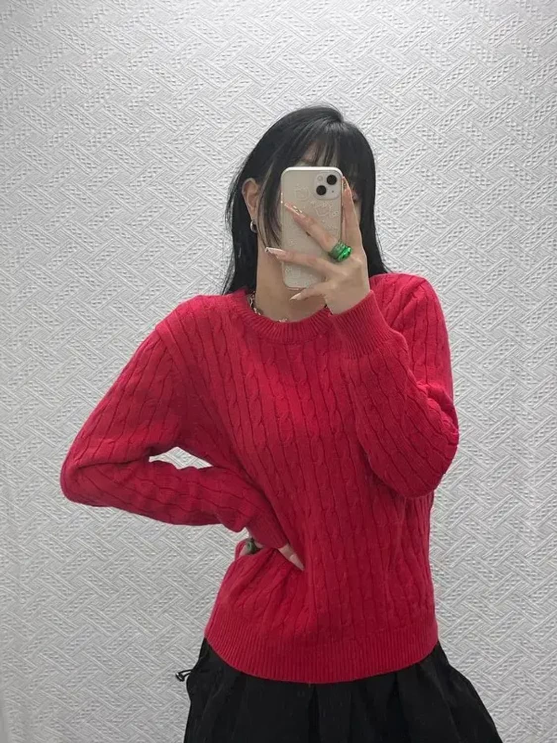 앤더슨벨 빈티지 핀터걸 폭닥 꽈배기 니트 M C08166 상품이미지1