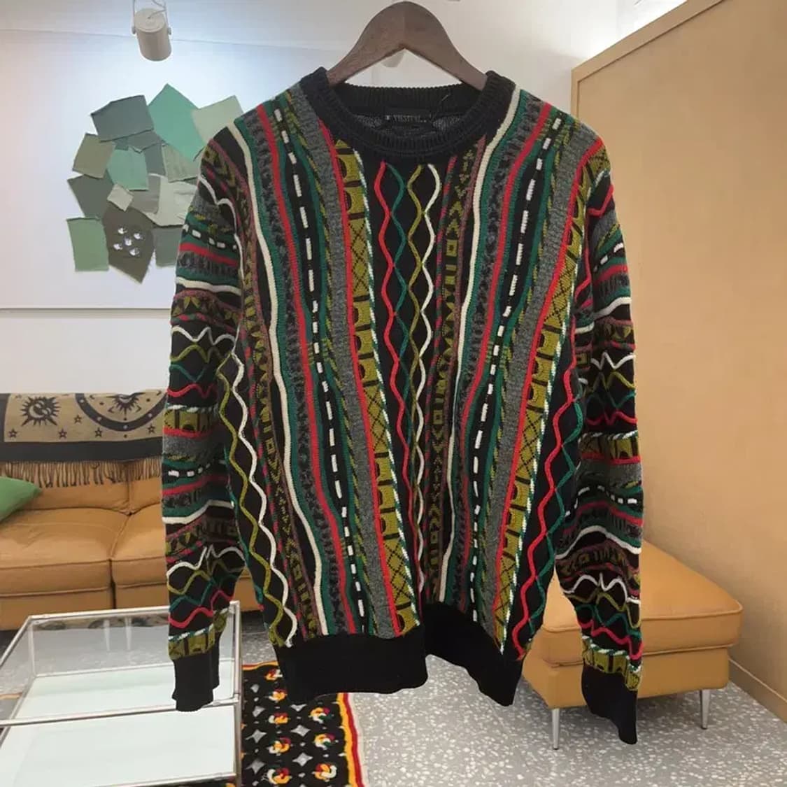 VIESTENI 일본 빈티지 보헤미안 멀티패턴 니트 M C08173 상품이미지3