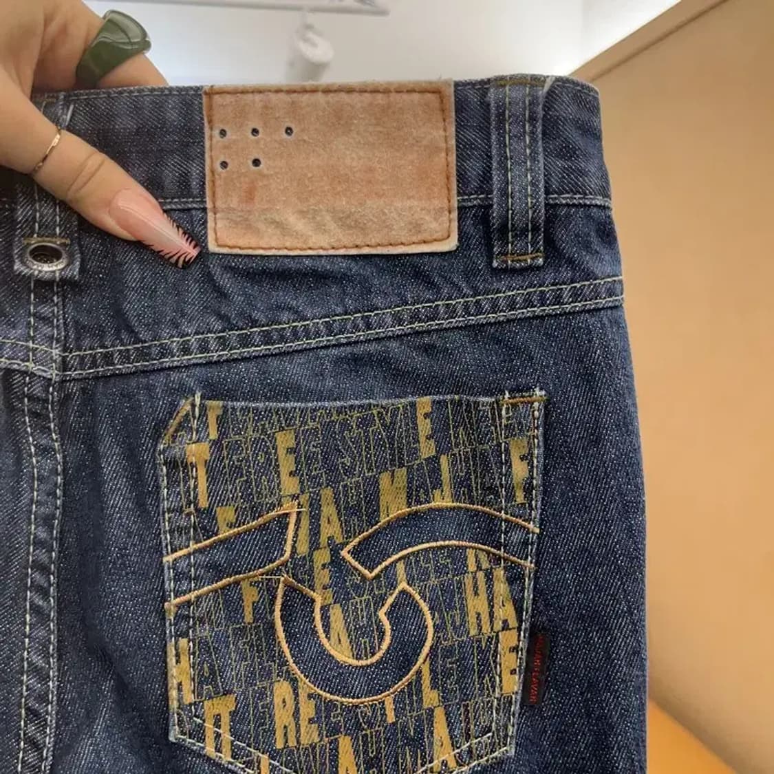 마자플라바 올드스쿨 키치 포켓프린팅 데님팬츠 29인치 C08182 상품이미지5