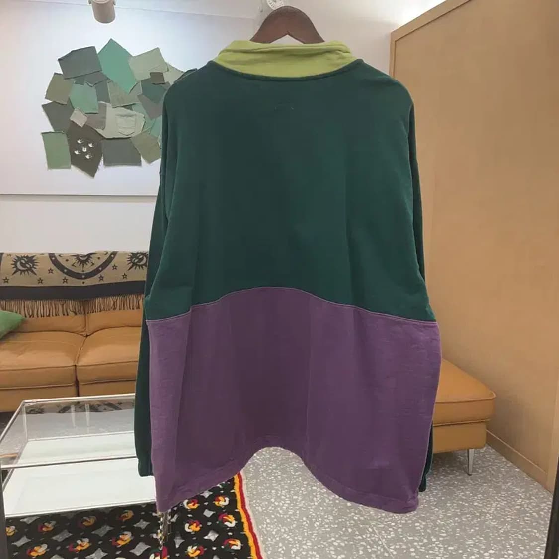 리바이스 레트로 컬러블럭 오버사이즈 반집업 맨투맨 XL C08159 상품이미지4