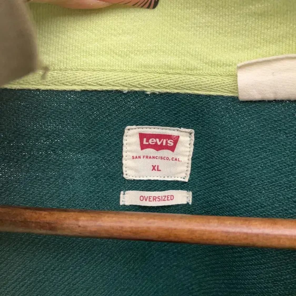 리바이스 레트로 컬러블럭 오버사이즈 반집업 맨투맨 XL C08159 상품이미지5